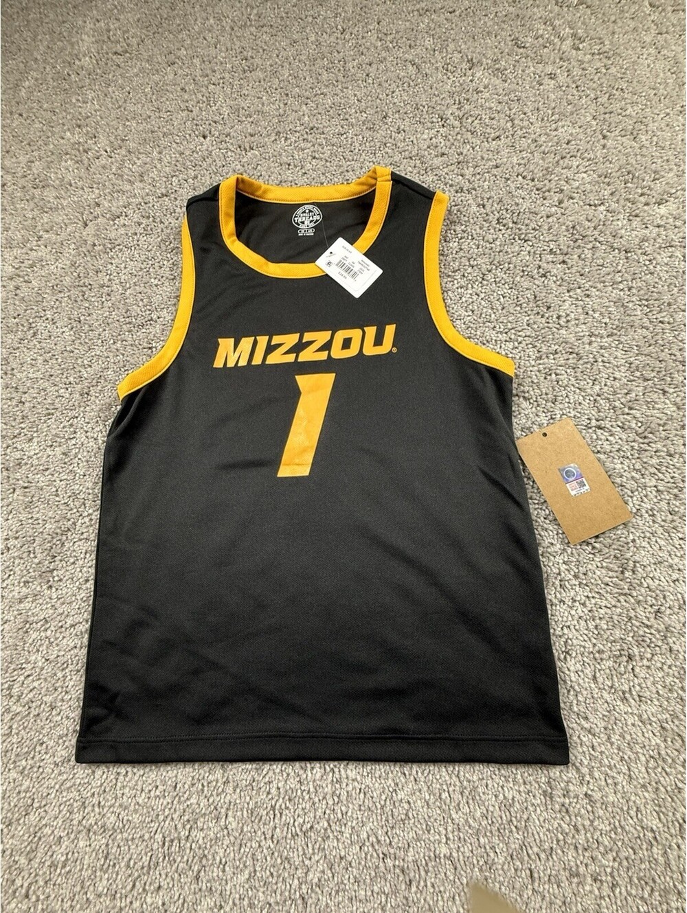 Nike Missouri Tigers Basketball Jersey #1 Black/Gold Size Youth XS 4/5